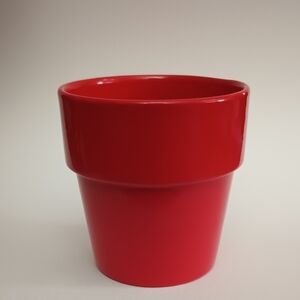 2/$20 Planter Glossy Red Glaze Over Terracotta Plant Pot 5.25"